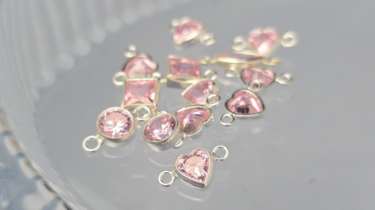 Pink Tourmaline Birthstone Charms