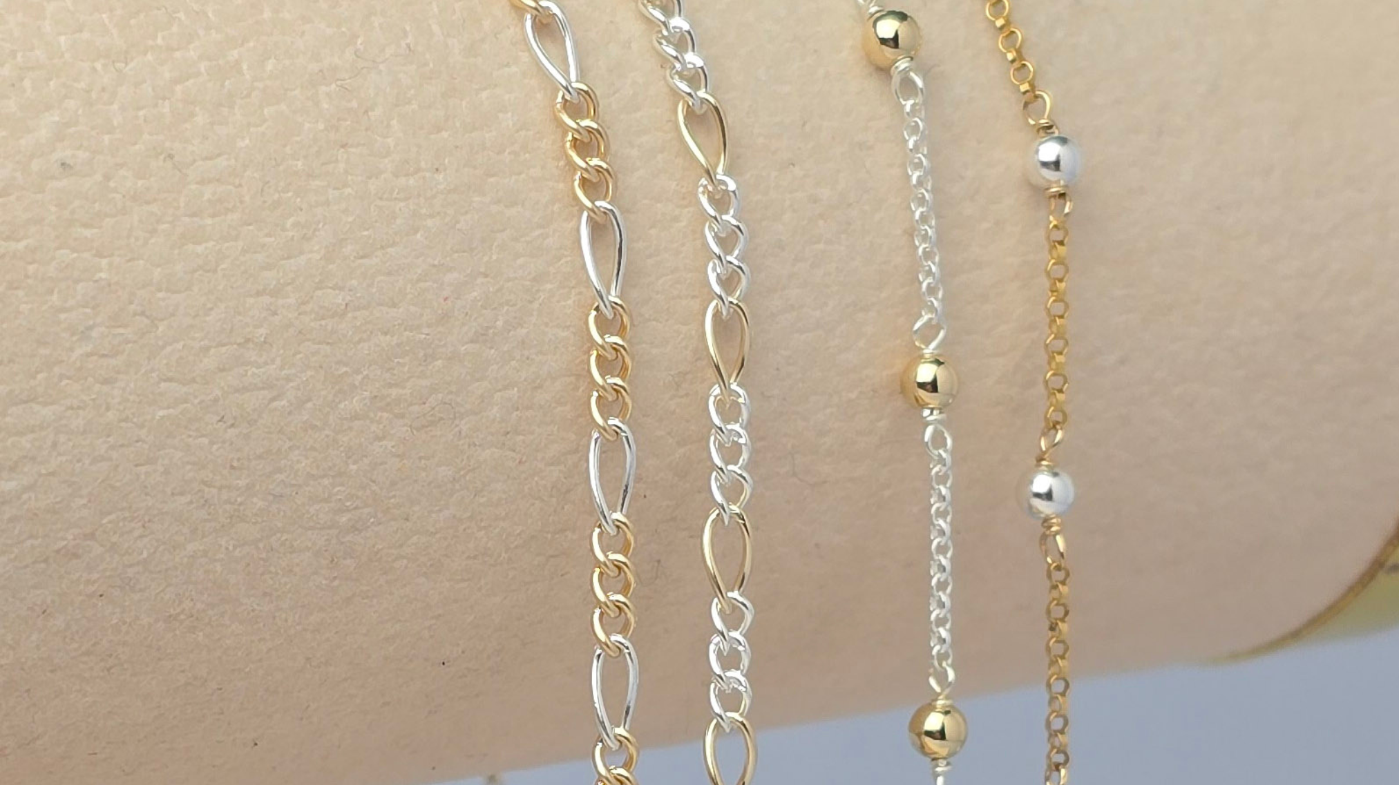 2.7mm Mixed Metal Figaro Chain