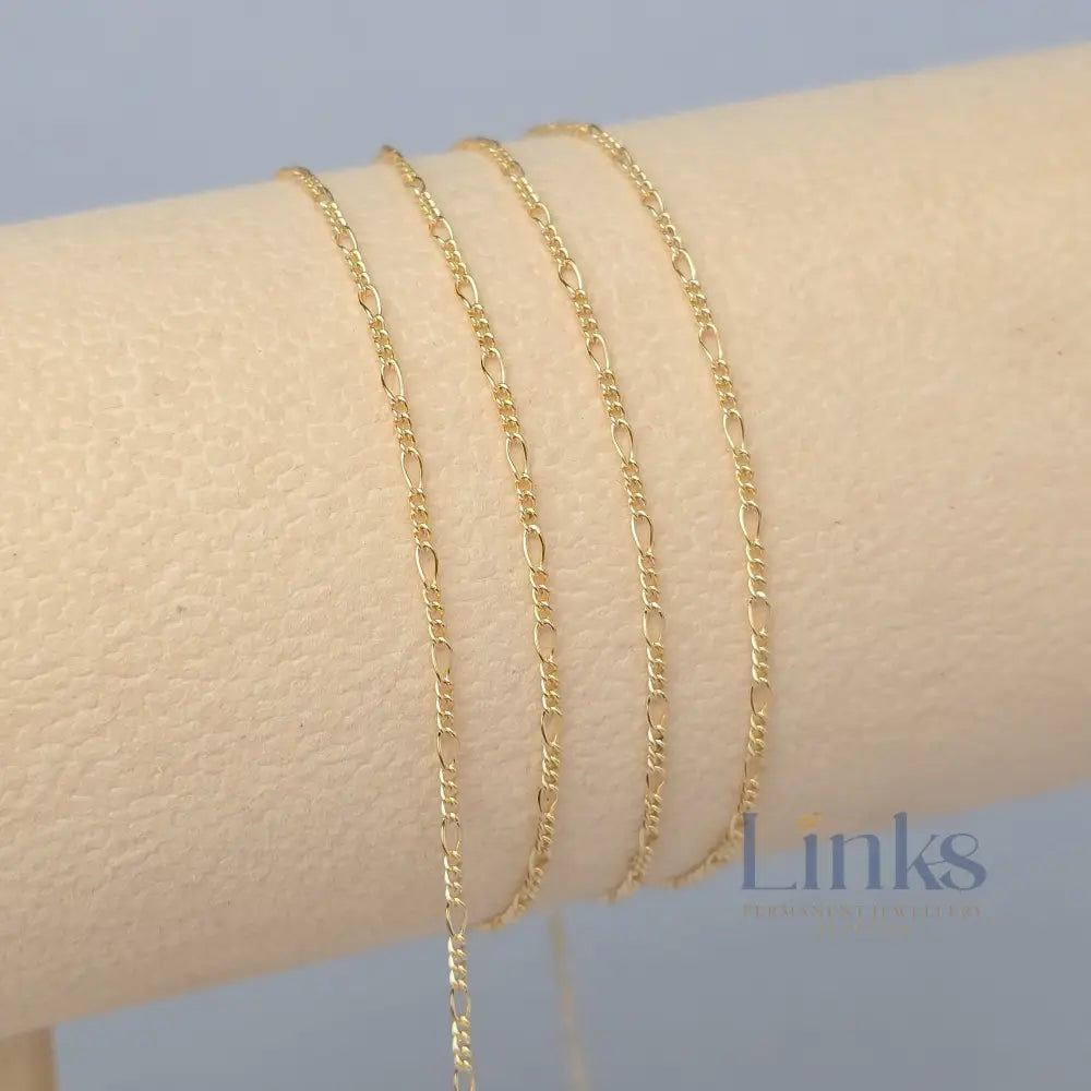 1.3mm Mini Figaro - 14k Gold Filled & 925 Sterling Silver 14k Gold Filed / 1 Meter