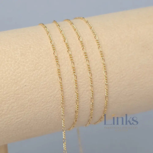 1.3mm Mini Figaro - 14k Gold Filled & 925 Sterling Silver 14k Gold Filed / 1 Meter