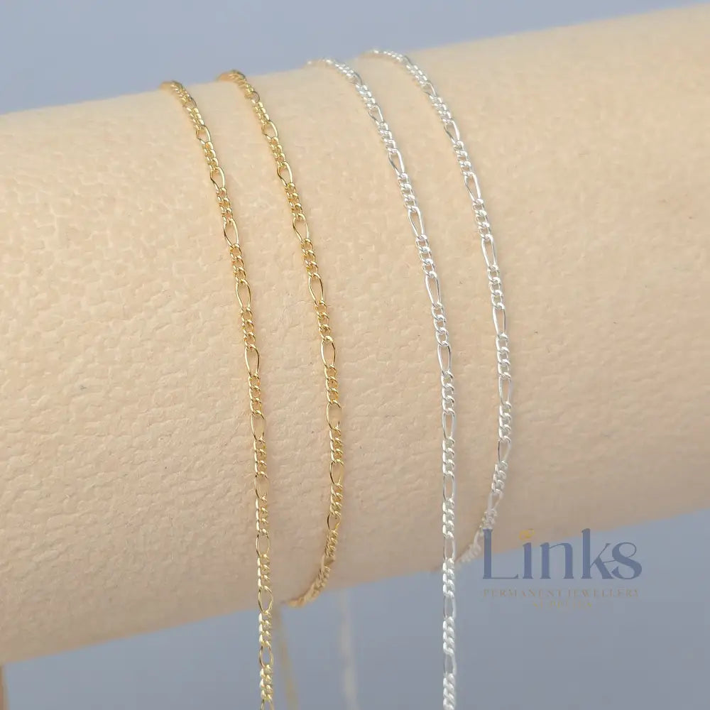 1.3mm Mini Figaro - 14k Gold Filled & 925 Sterling Silver