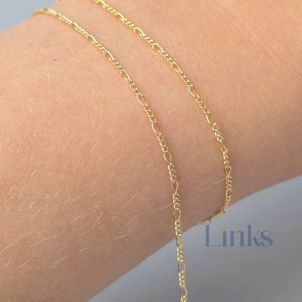 1.3mm Mini Figaro - 14k Gold Filled & 925 Sterling Silver