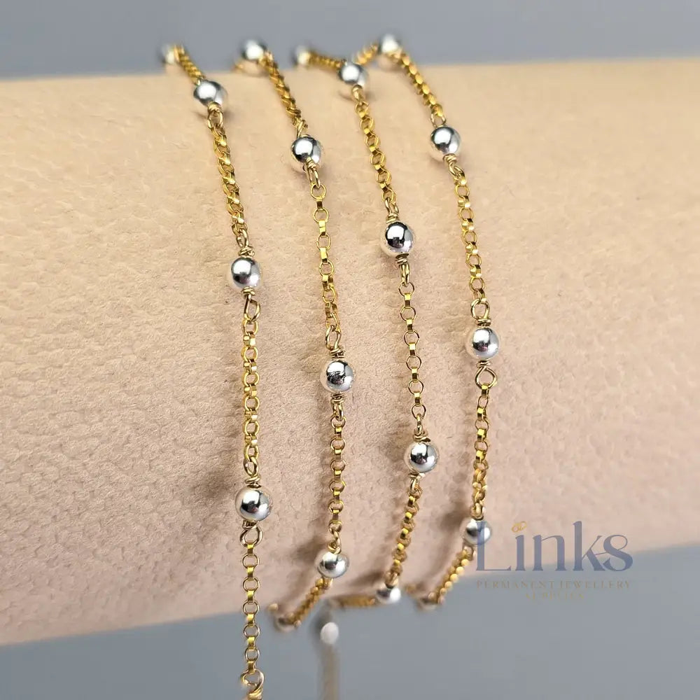 1.3mm Mixed Metal Satellite Chain - 14K Gold Filled & 925 Sterling Silver