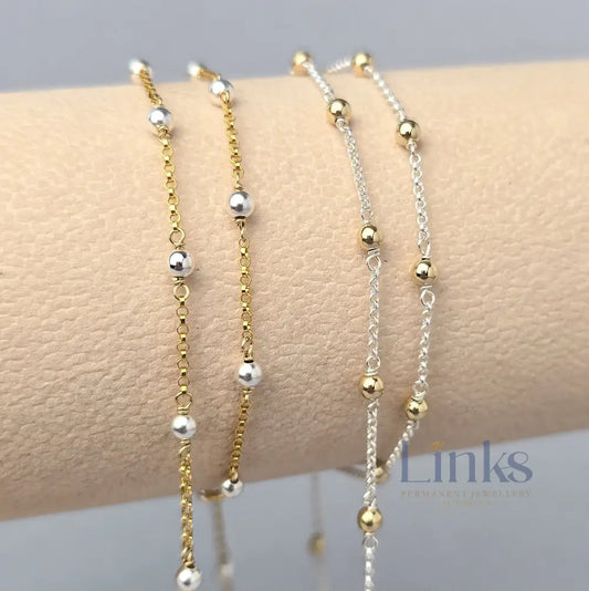1.3mm Mixed Metal Satellite Chain - 14K Gold Filled & 925 Sterling Silver
