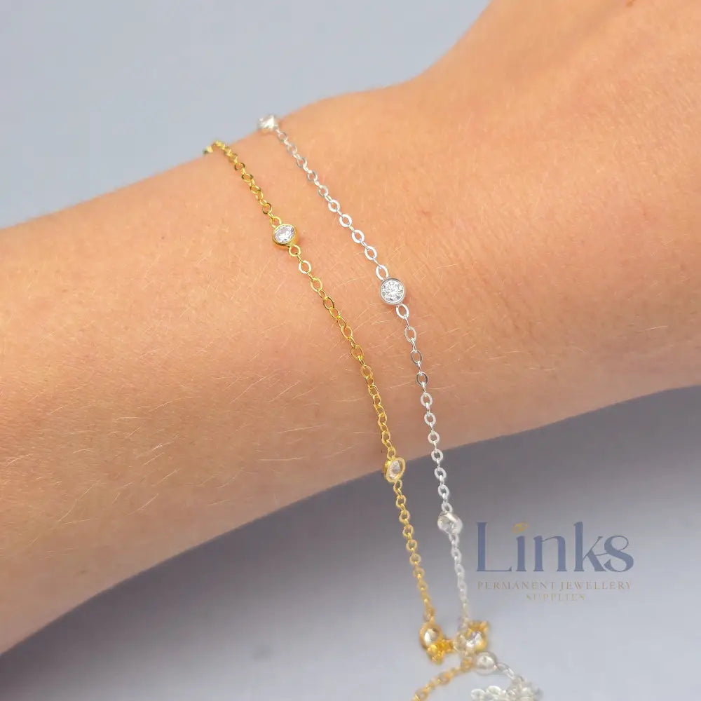 1.7mm Flat Cable Cubic Zirconia Chain