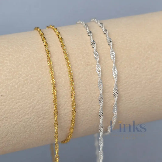 Twisted Curb Chain - 14K Gold Filled & 925 Sterling Silver