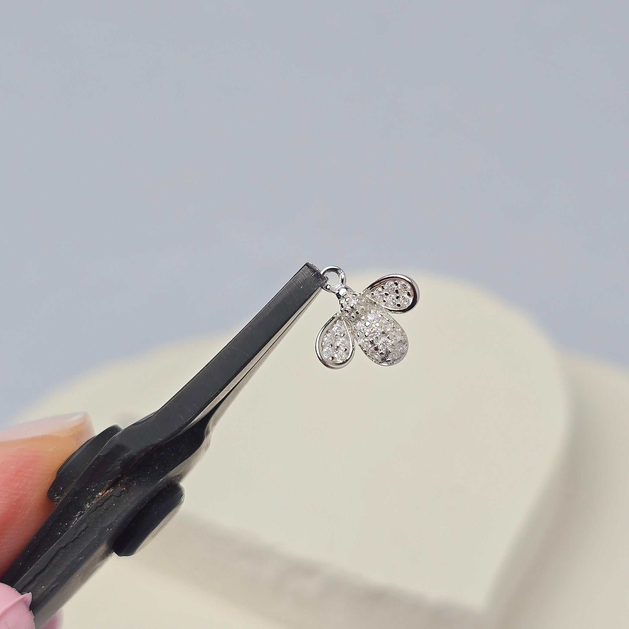 Sterling Silver Cubic Zirconia Bee Charm