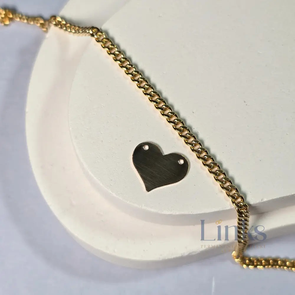 14K Gold Filled Blank Heart Connector
