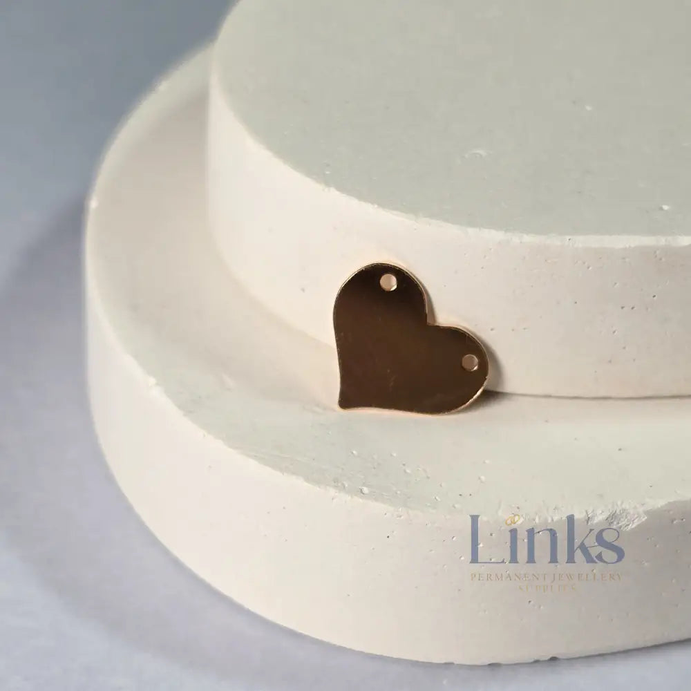 14K Gold Filled Blank Heart Connector