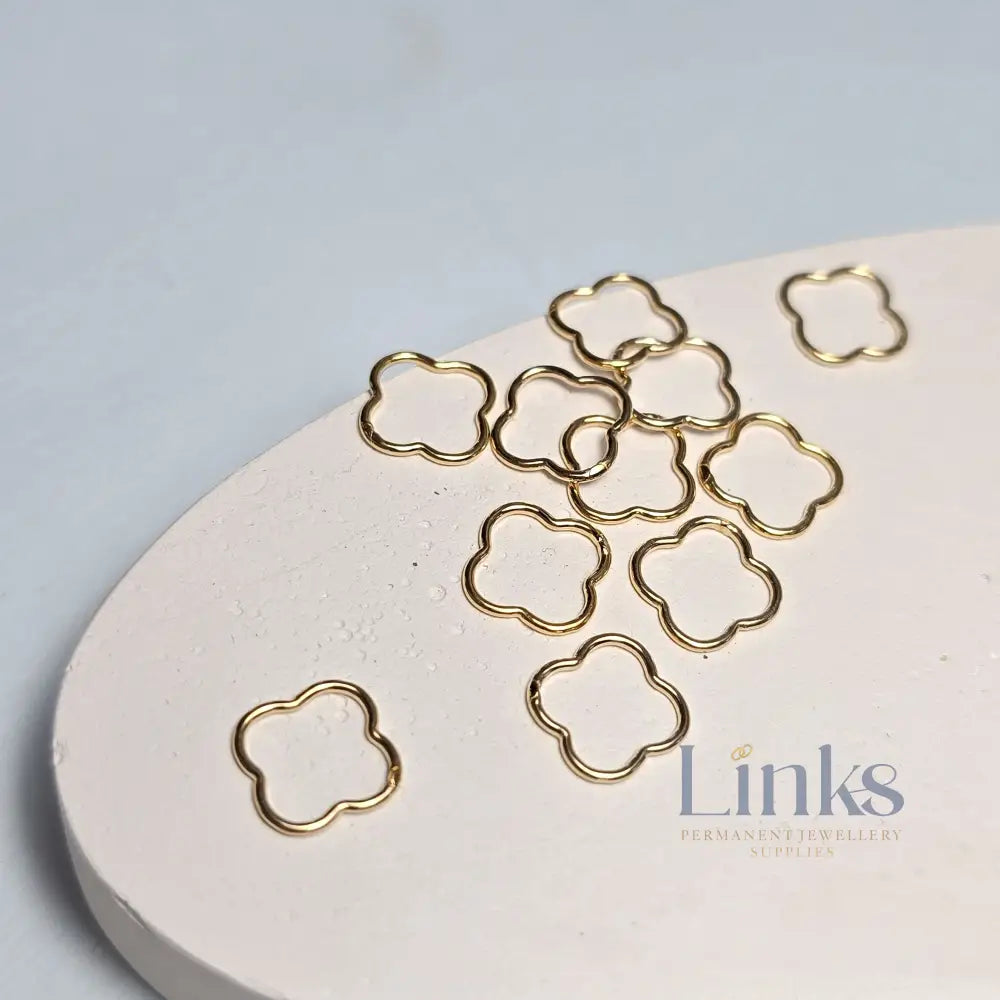 14k Gold Filled Clover Connector - Links Permanent Jewellery Supplies