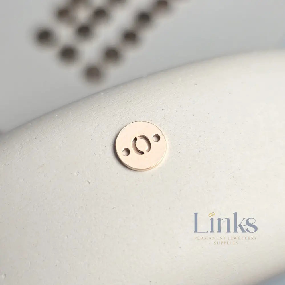 14k Gold Filled Round Initial Connector Charm - Links Permanent Jewellery Supplies