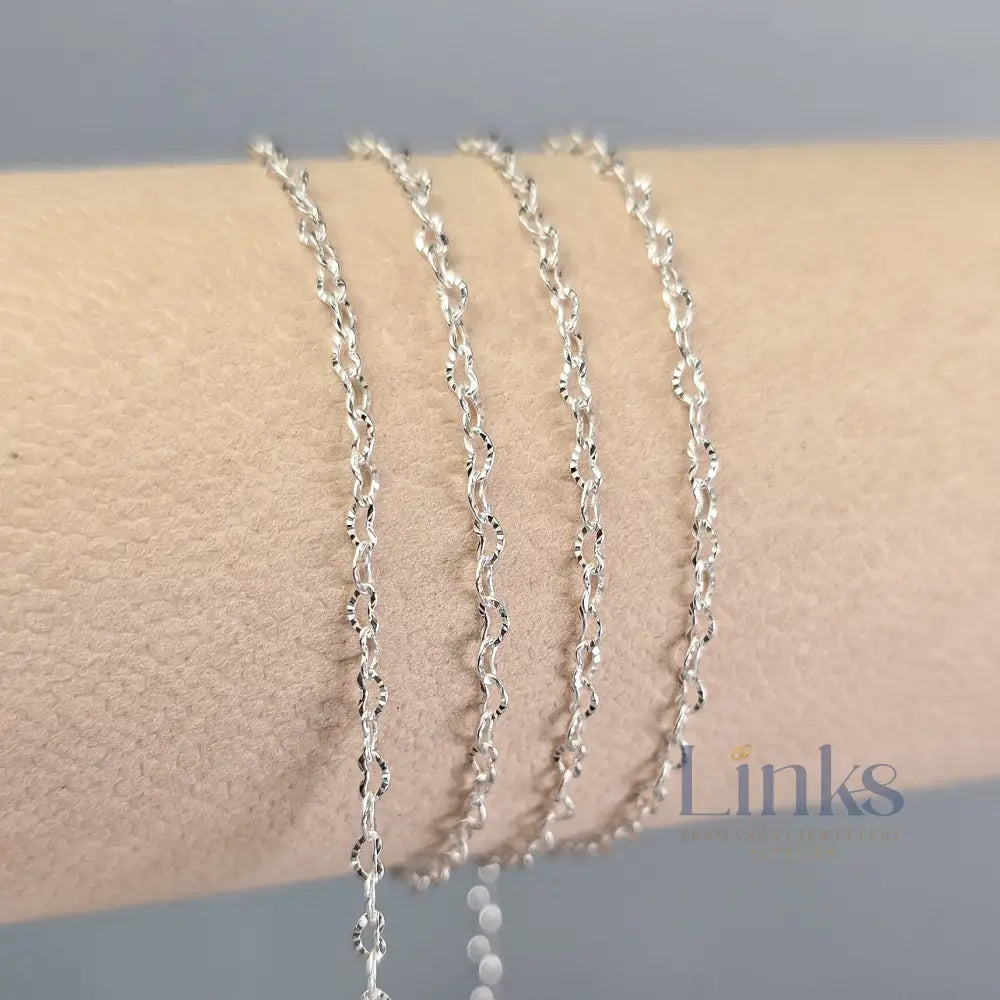 2.2mm 925 Sterling Silver Sunburst Heart Chain 1 meter