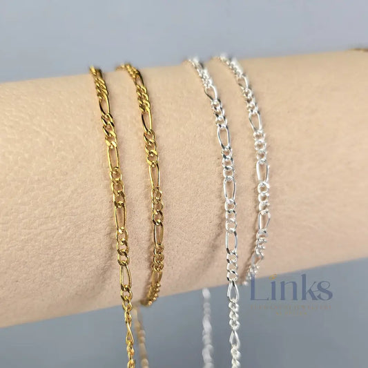 2.4mm Chunky Figaro Chain - 14K Gold Filled & 925 Sterling Silver
