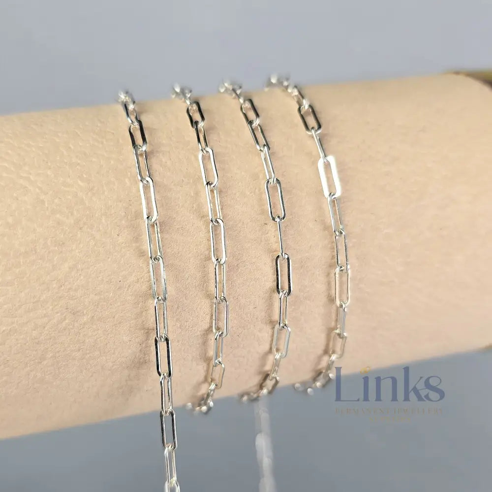2.5mm Chunky Paperclip Chain - 14K Gold Filled & 925 Sterling Silver 925 Sterling Silver / 1 Meter