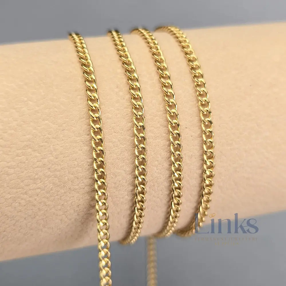 2.7mm 14k Gold Filled Cuban Curb Chain 1 meter