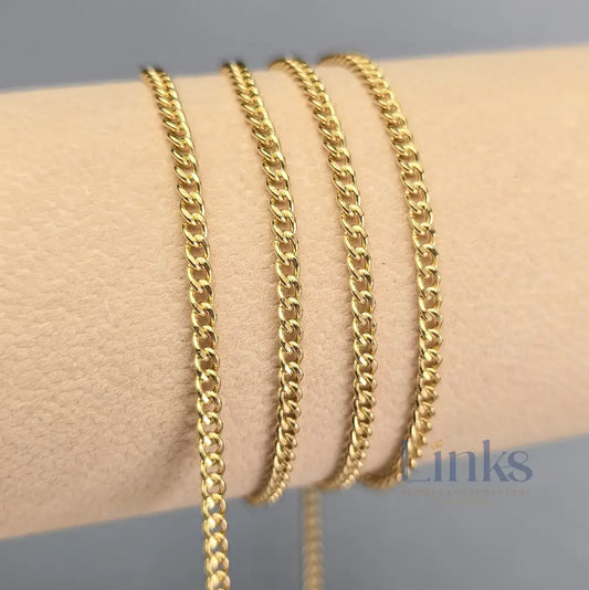 2.7mm 14k Gold Filled Cuban Curb Chain 1 meter