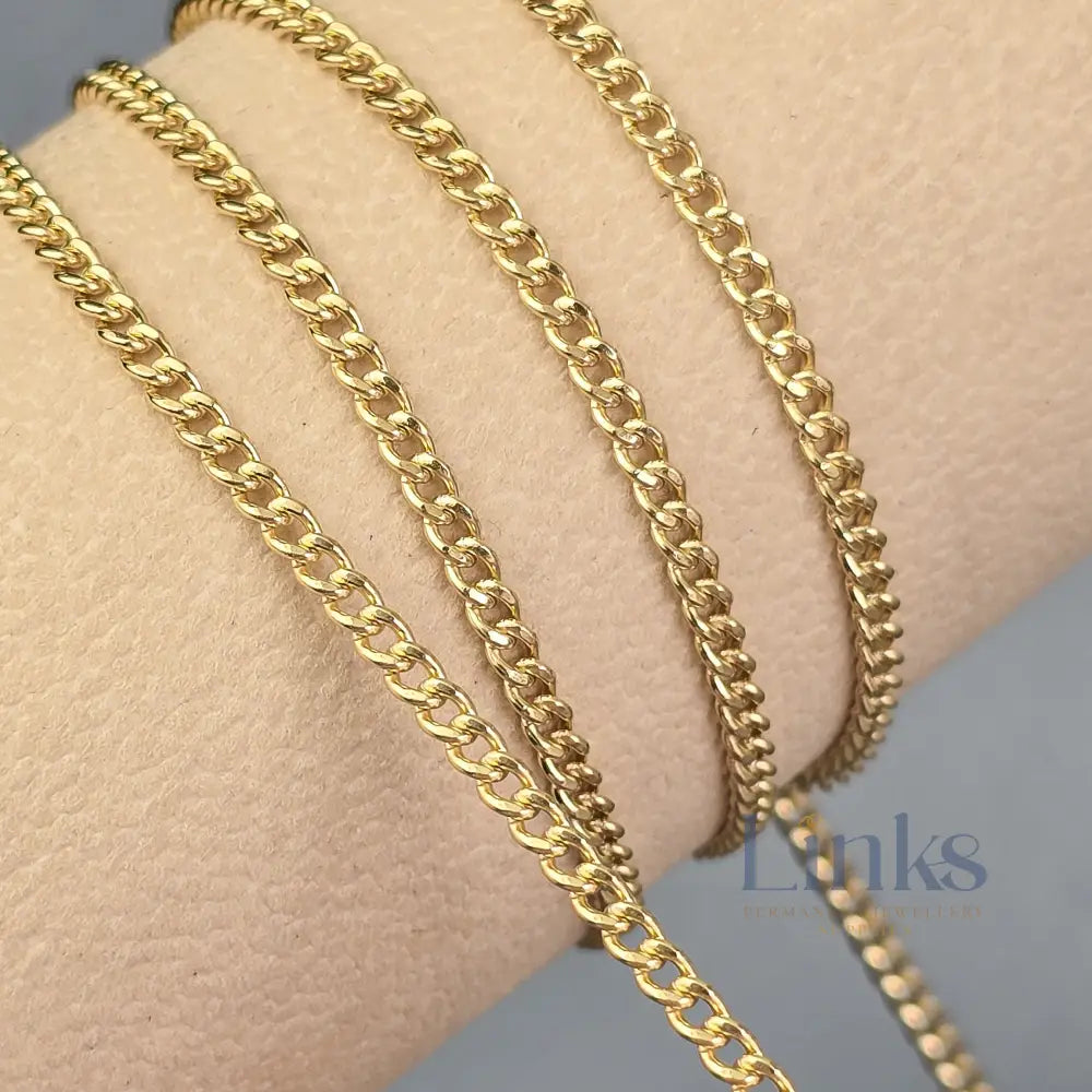 2.7mm 14k Gold Filled Cuban Curb Chain 1 meter