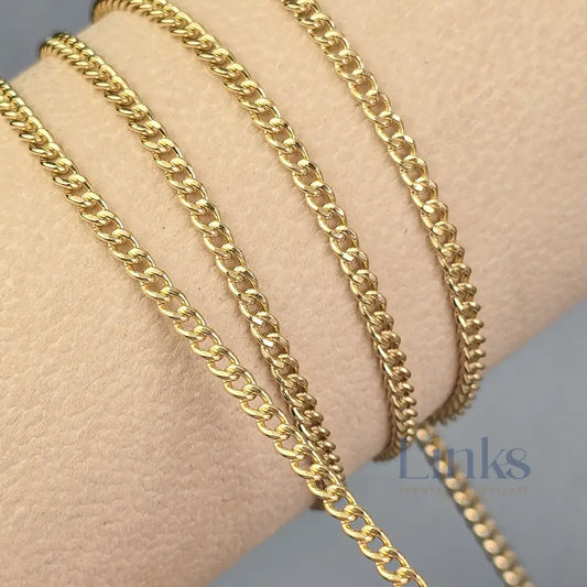 2.7mm 14k Gold Filled Cuban Curb Chain 1 meter