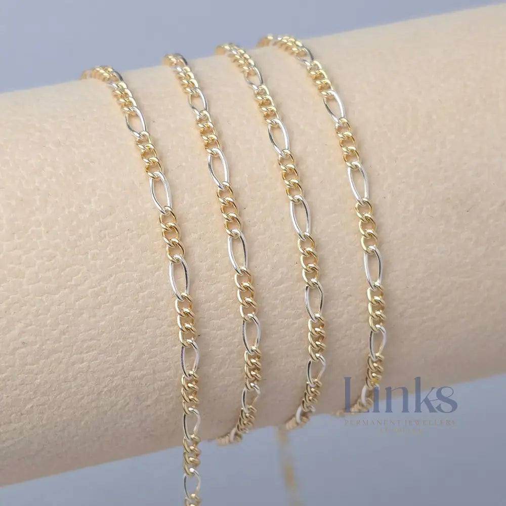 2.7mm Mixed Metal Figaro Chain
