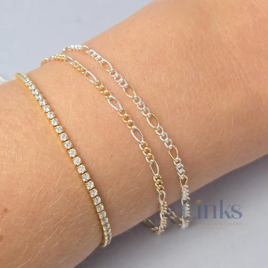 2.7mm Mixed Metal Figaro Chain