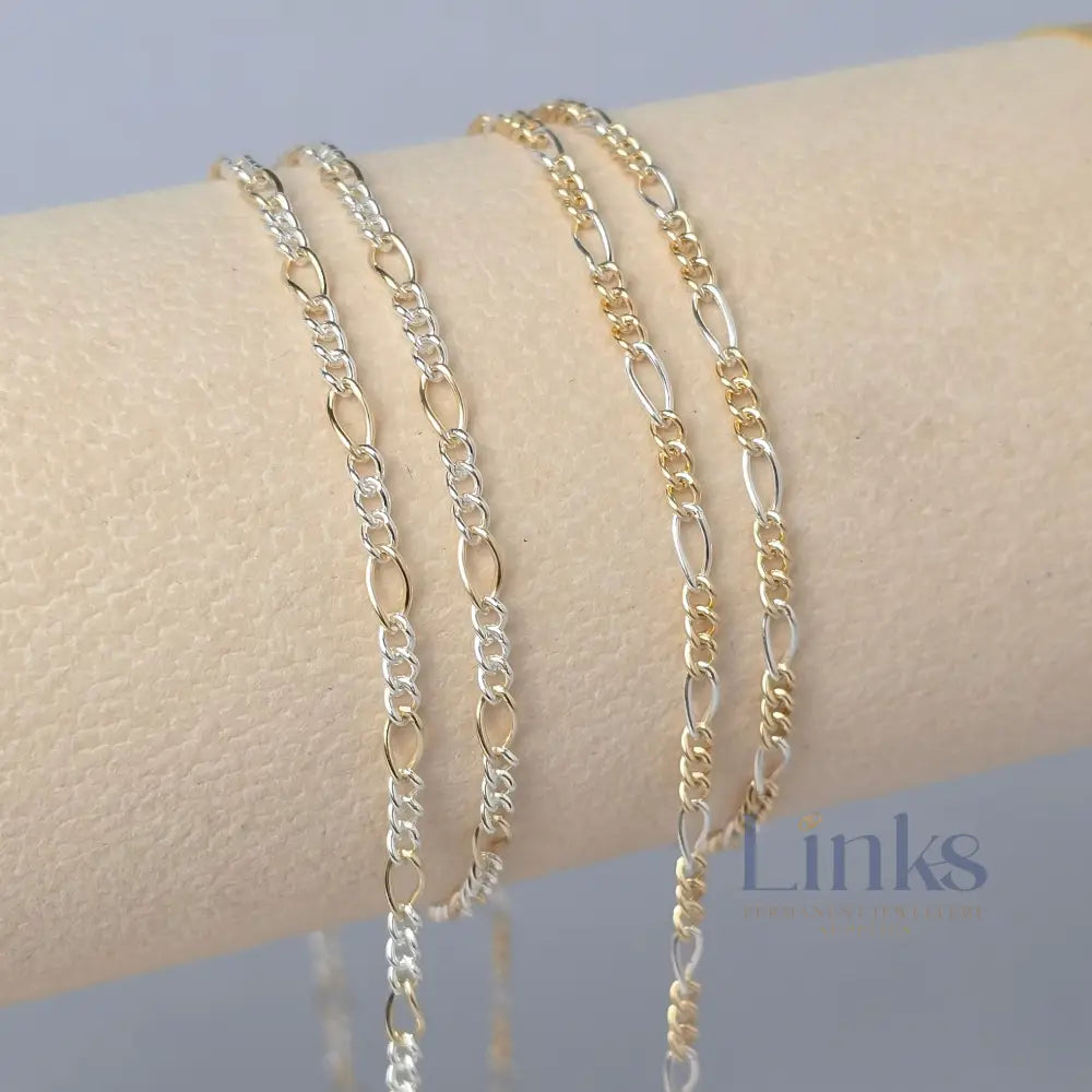 2.7mm Mixed Metal Figaro Chain