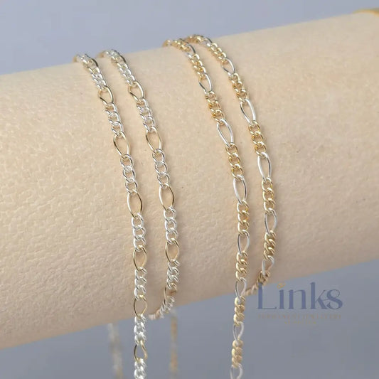 2.7mm Mixed Metal Figaro Chain