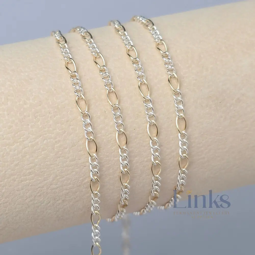 2.7mm Mixed Metal Figaro Chain