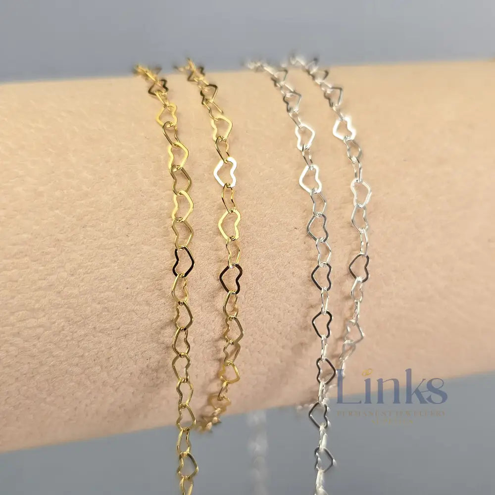 2.8mm Heart Chain - 14K Gold Filled & 925 Sterling Silver
