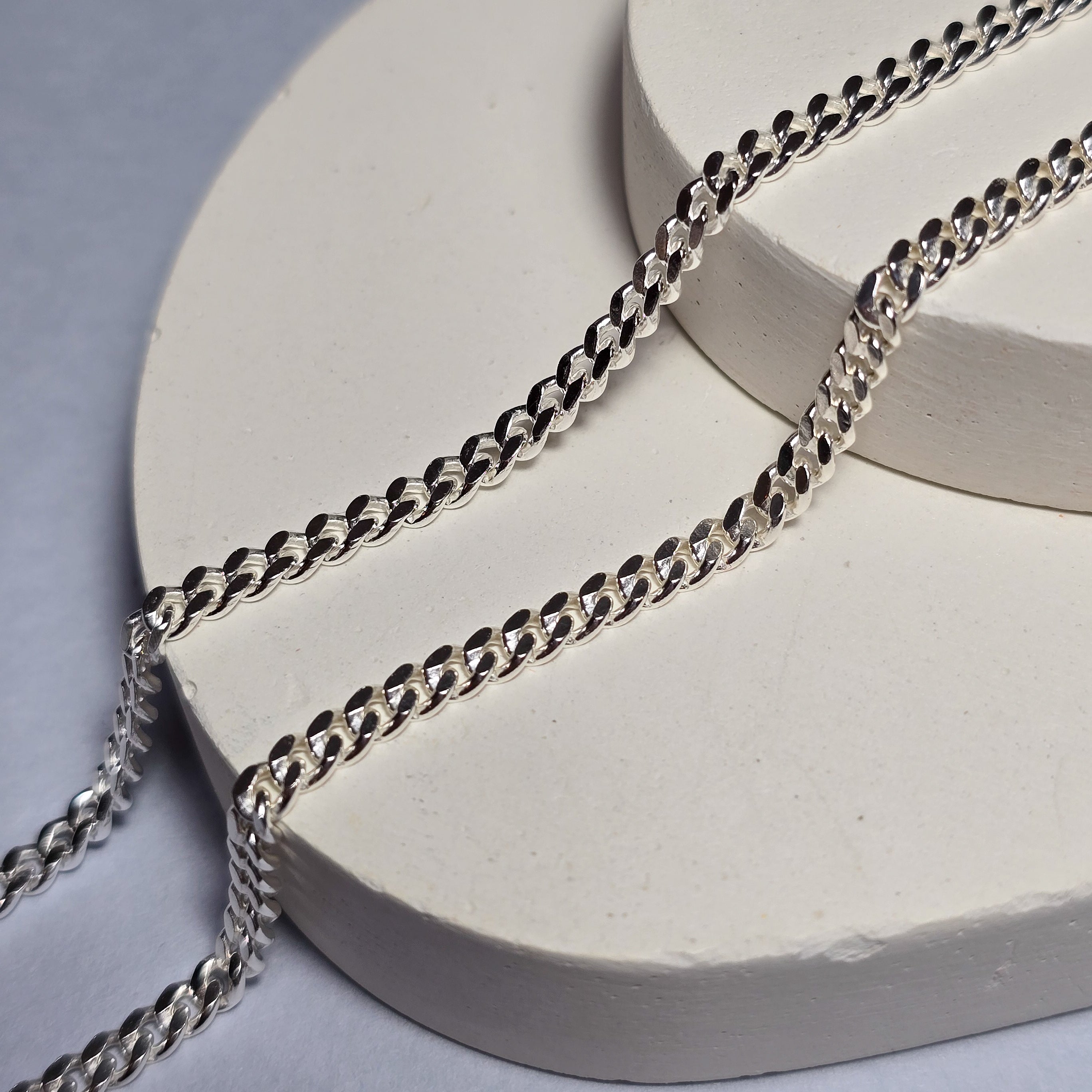 Sterling Silver 3Mm Chunky Curb Chain