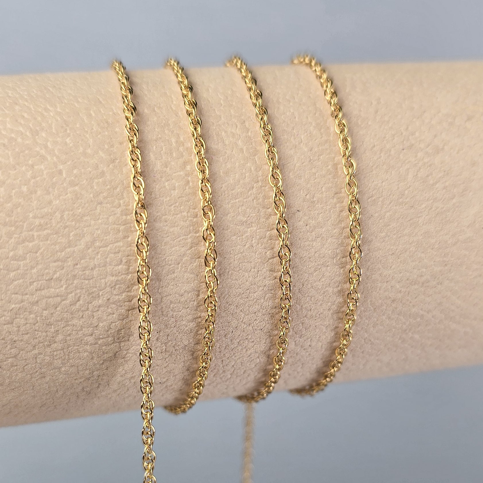 1.63mm 14K Gold Filled Rope Chain 1 meter