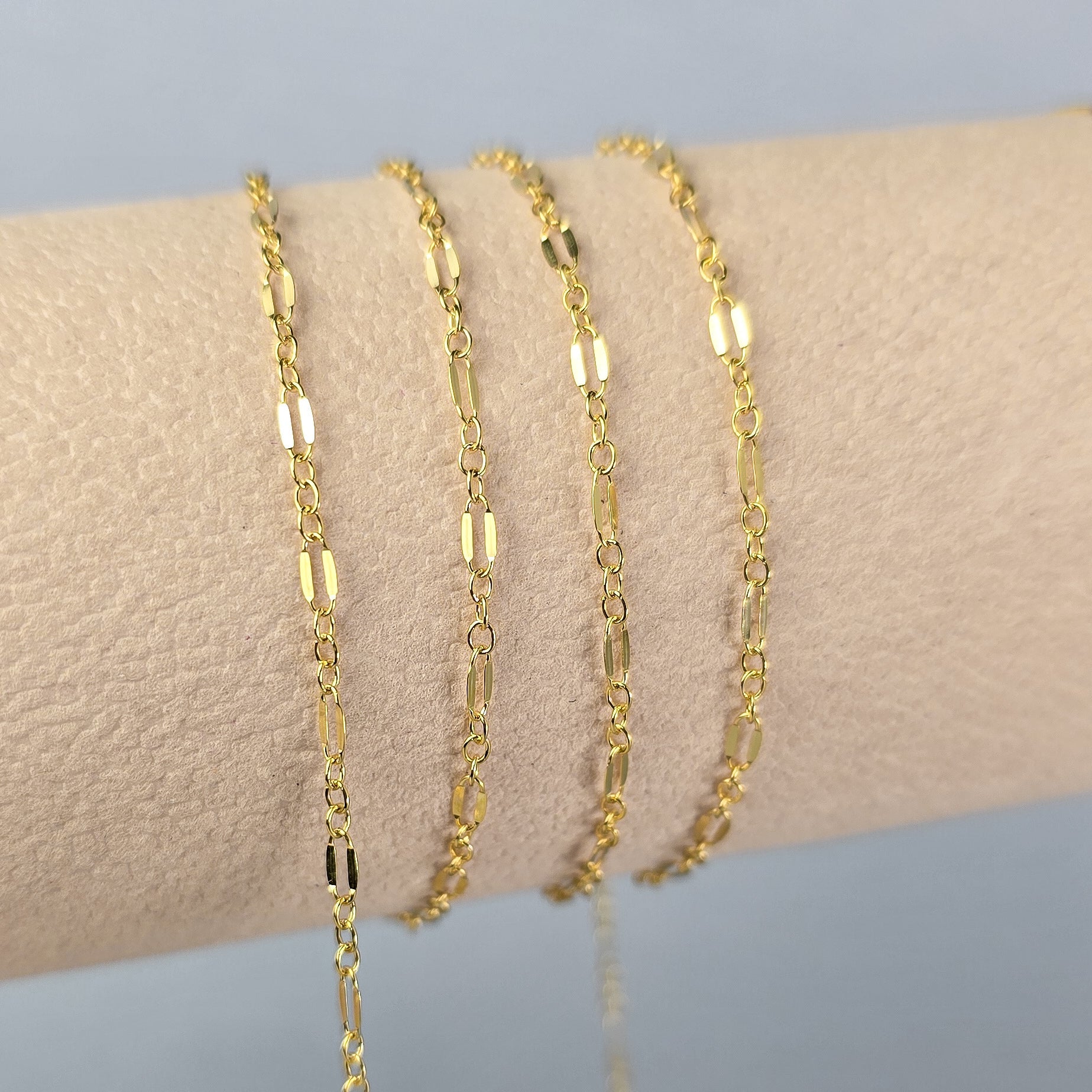 2.3mm Lip Chain - 14K Gold Filled & 925 Sterling Silver 14K Gold Filled / 1 Meter