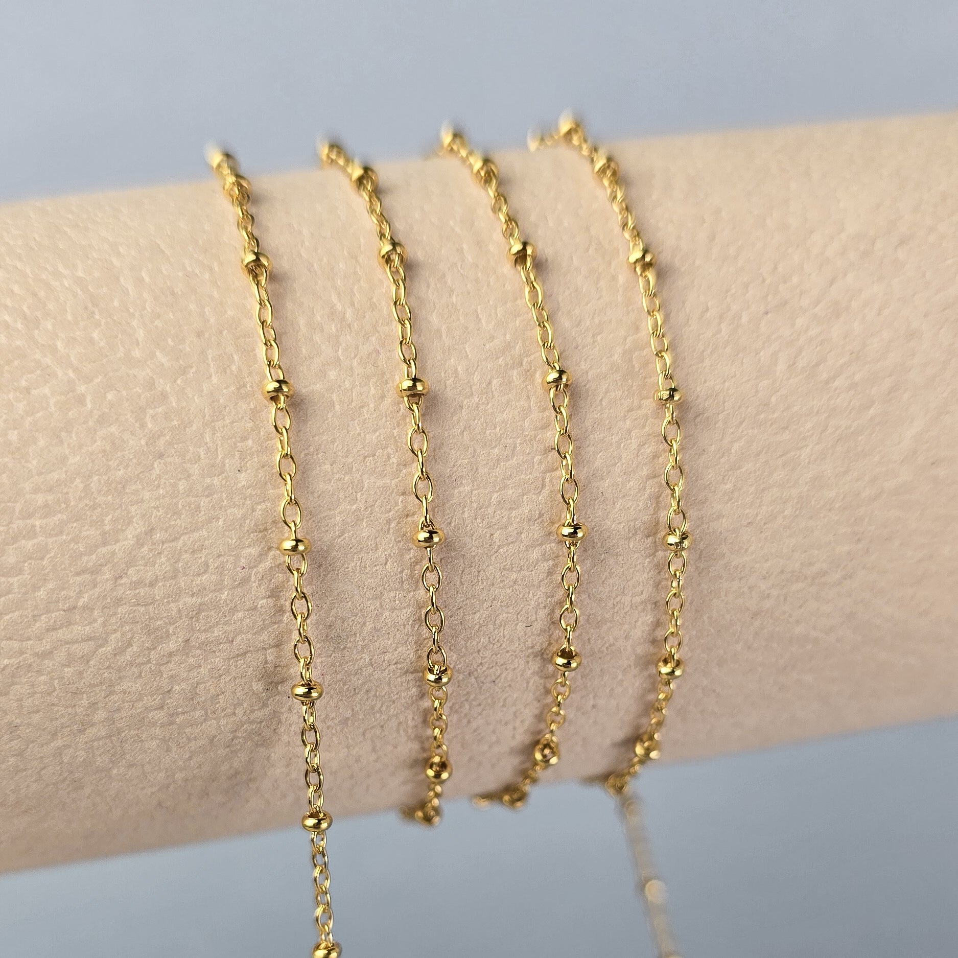 1.35mm Satellite Chain - 14K Gold Filled & 925 Sterling Silver 14K Gold Filled / 1 Meter