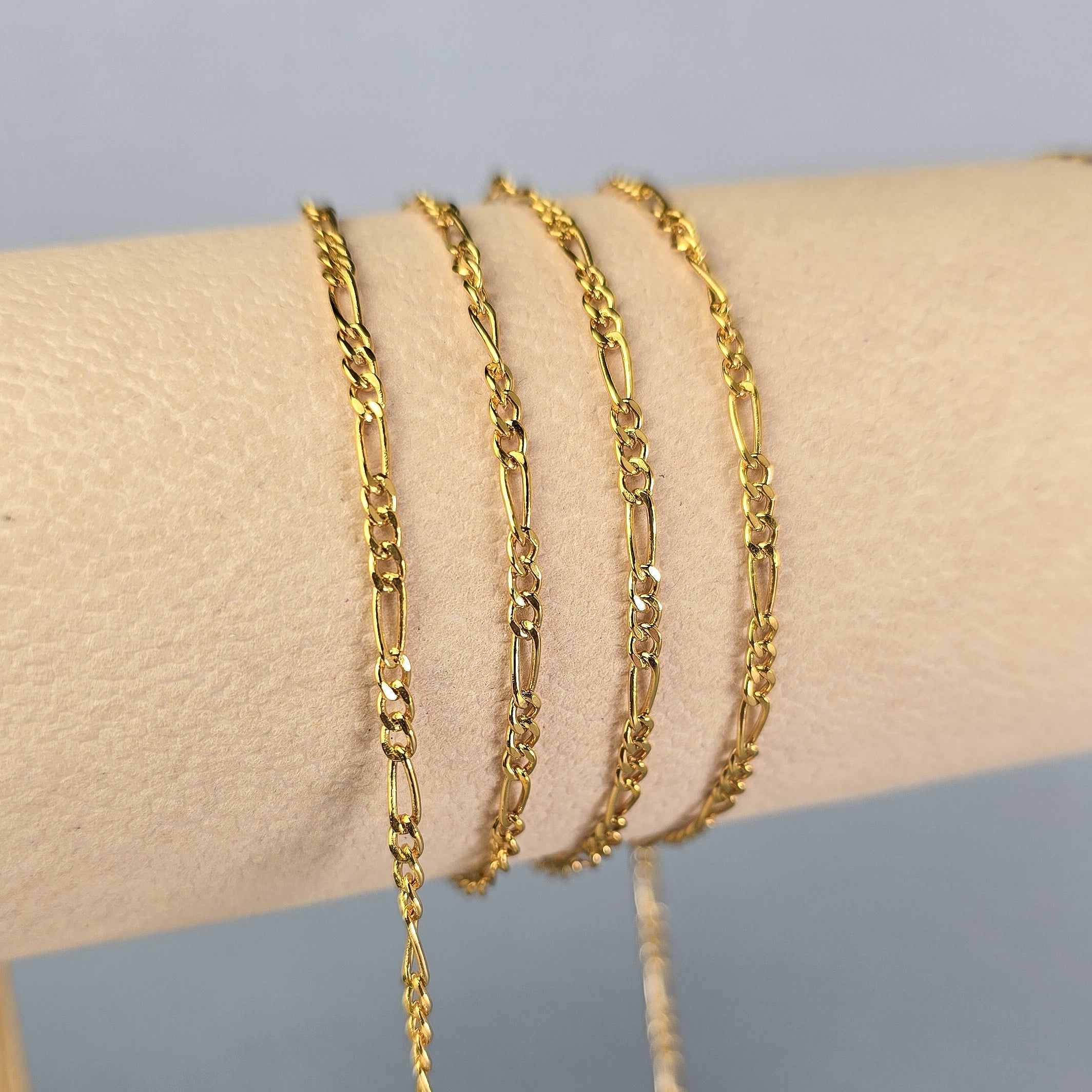 2.4mm Chunky Figaro Chain - 14K Gold Filled & 925 Sterling Silver 14K Gold Filled / 1 Meter
