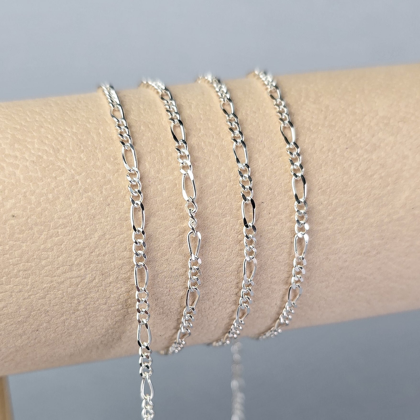 2.4mm Chunky Figaro Chain - 14K Gold Filled & 925 Sterling Silver 925 Sterling Silver / 1 Meter