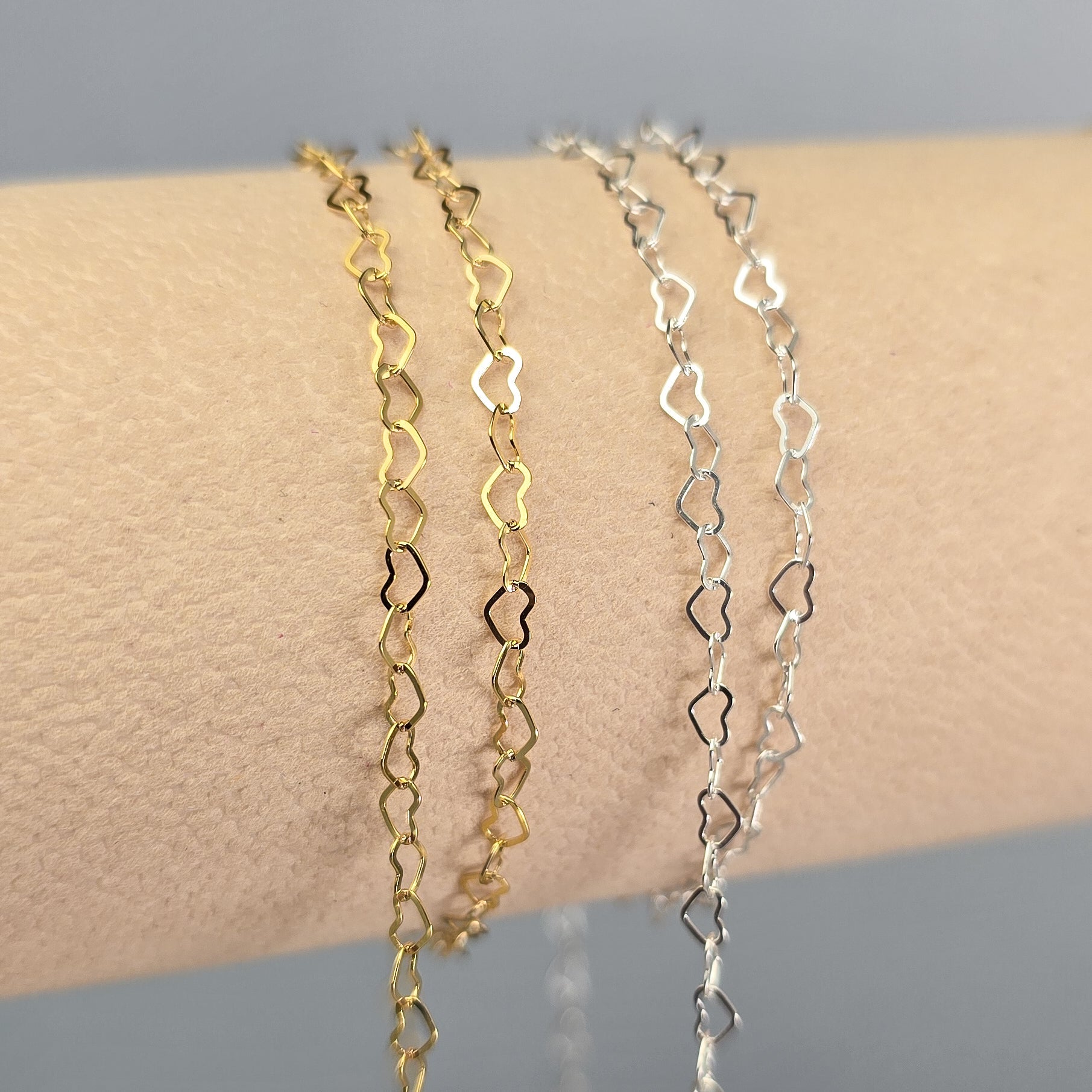 2.8mm Heart Chain - 14K Gold Filled & 925 Sterling Silver