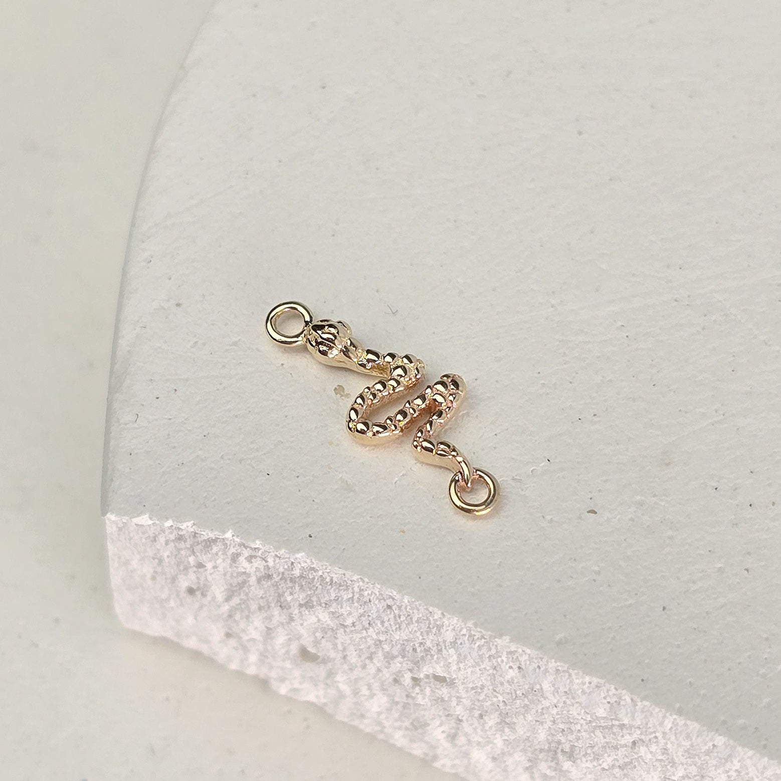 Luxury 9k Solid Gold Snake Connector Charm