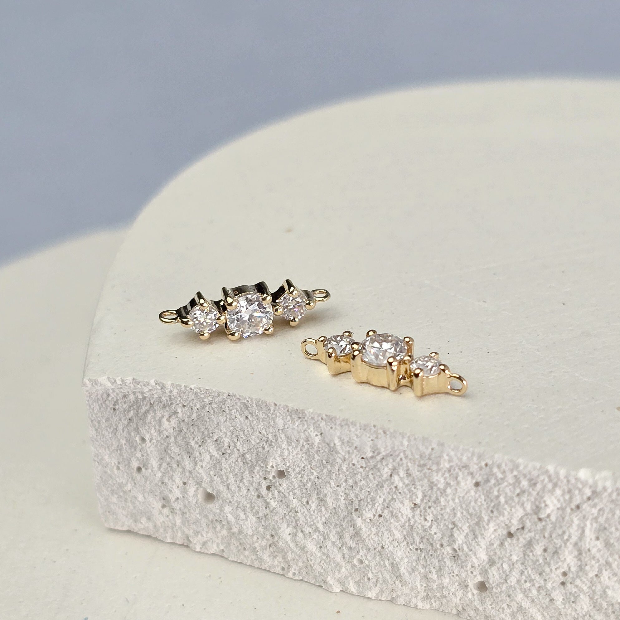 Luxury 9k Solid Gold Moissanite Connector Charm