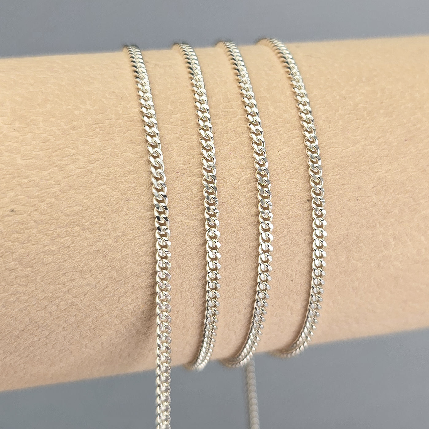 2mm Cuban Curb Chain - 14K Gold Filled & 925 Sterling Silver 925 Sterling Silver / 1 Meter