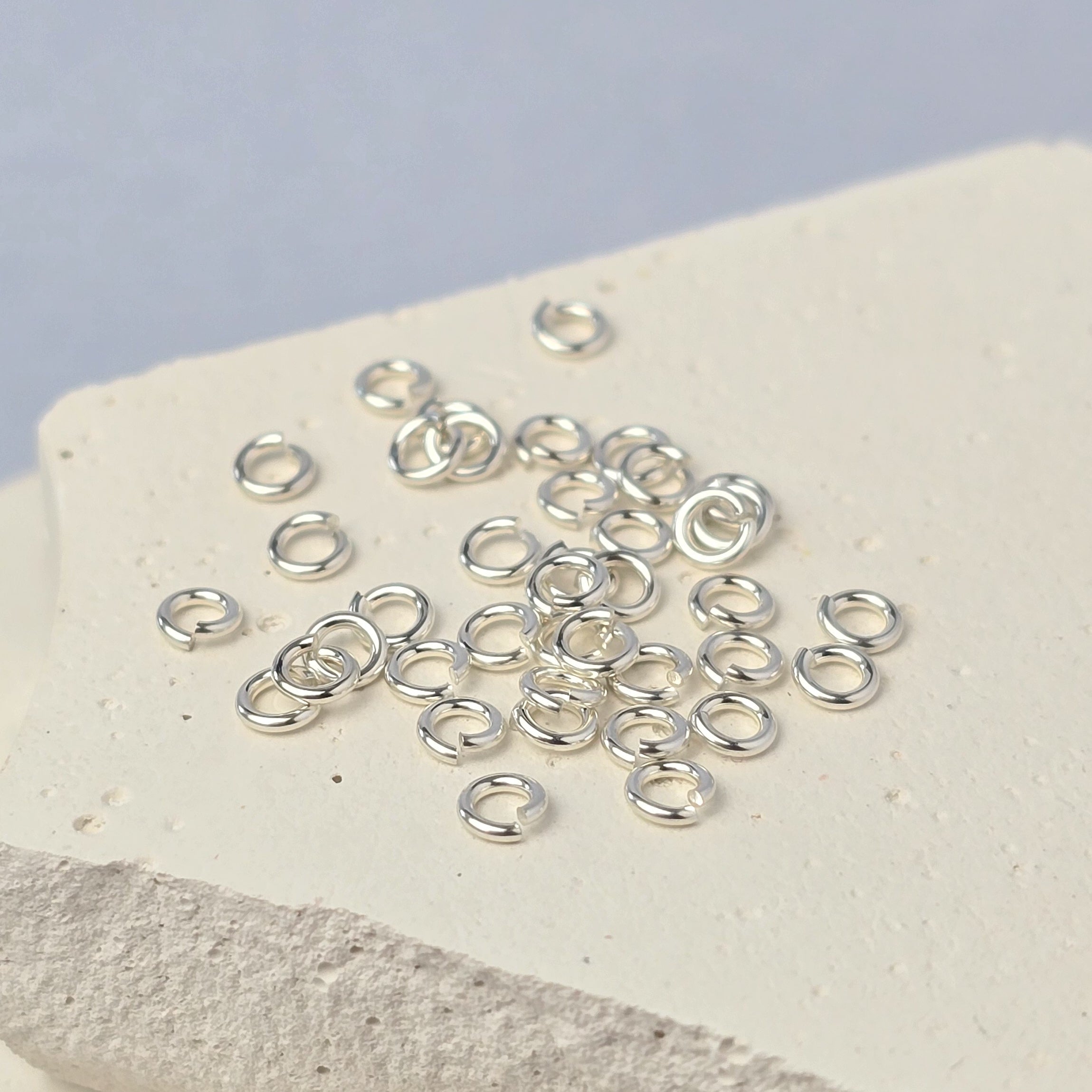 925 Sterling Silver & 14k Gold Filled Jump Rings 3mm (22 & 24 Ga) - 20 pack 925 Sterling Silver / 0.5mm wire diameter