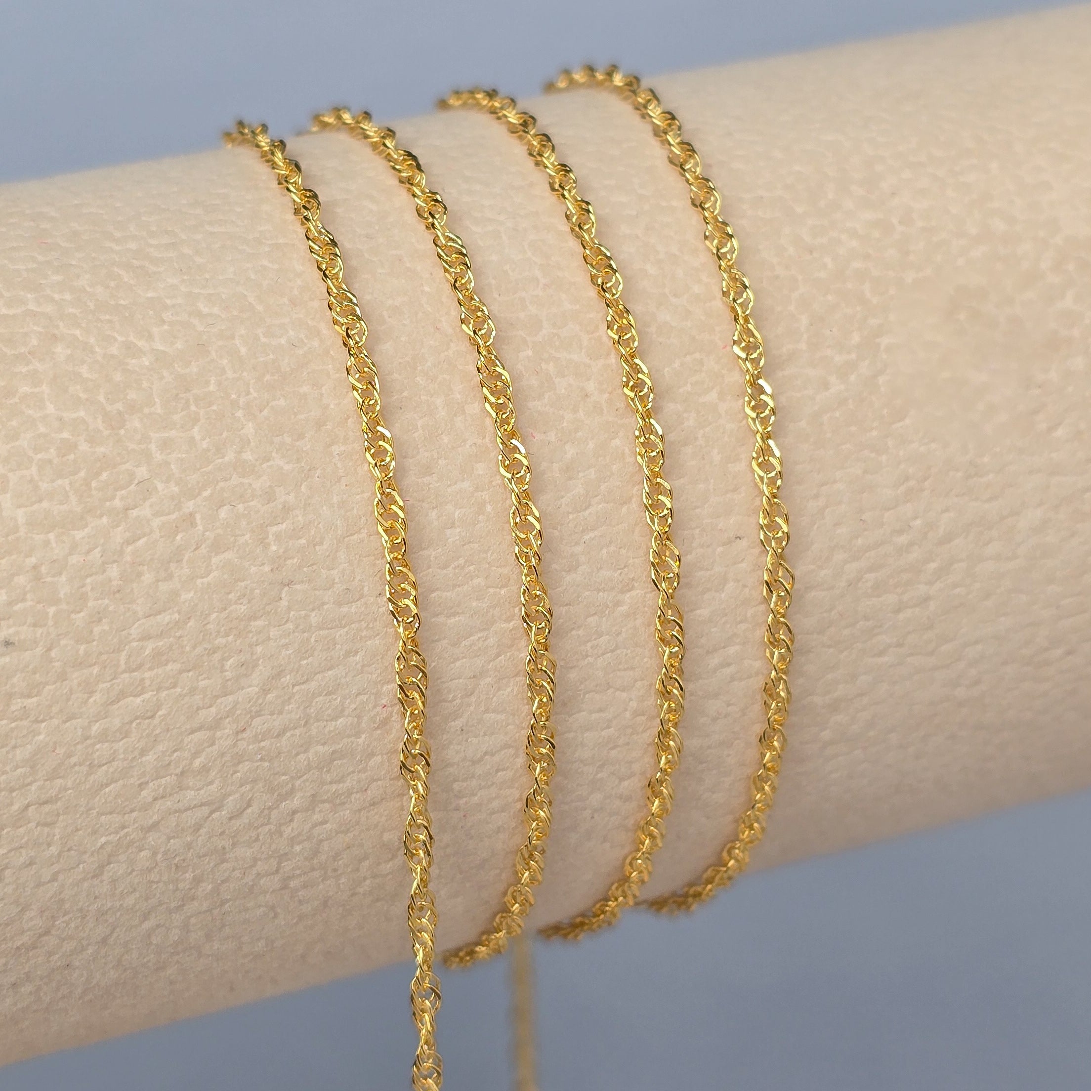 Twisted Curb Chain - 14K Gold Filled & 925 Sterling Silver 14K Gold Filled / 1 Meter