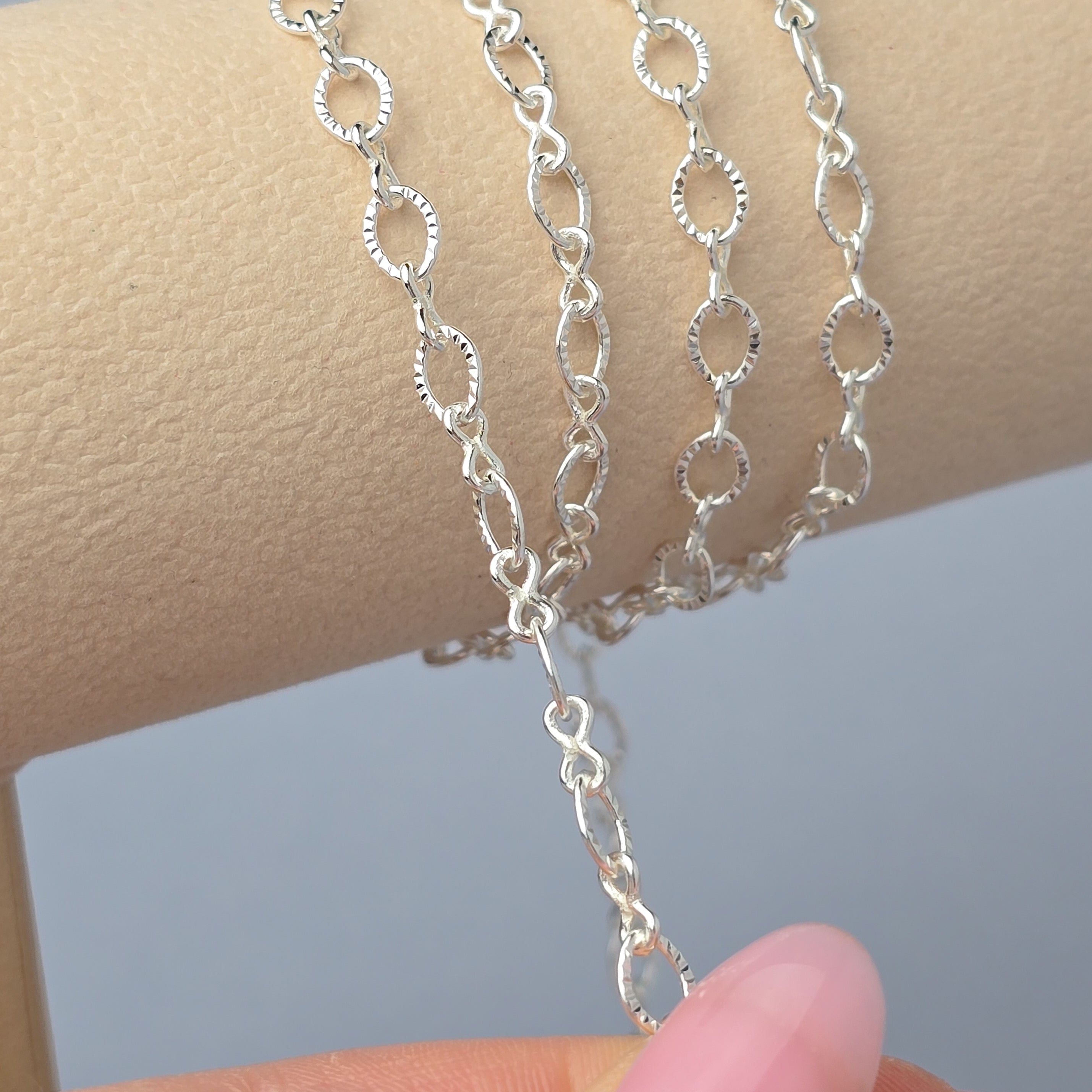 5.5mm Chunky Infinity Chain - 925 Sterling Silver 1 Meter