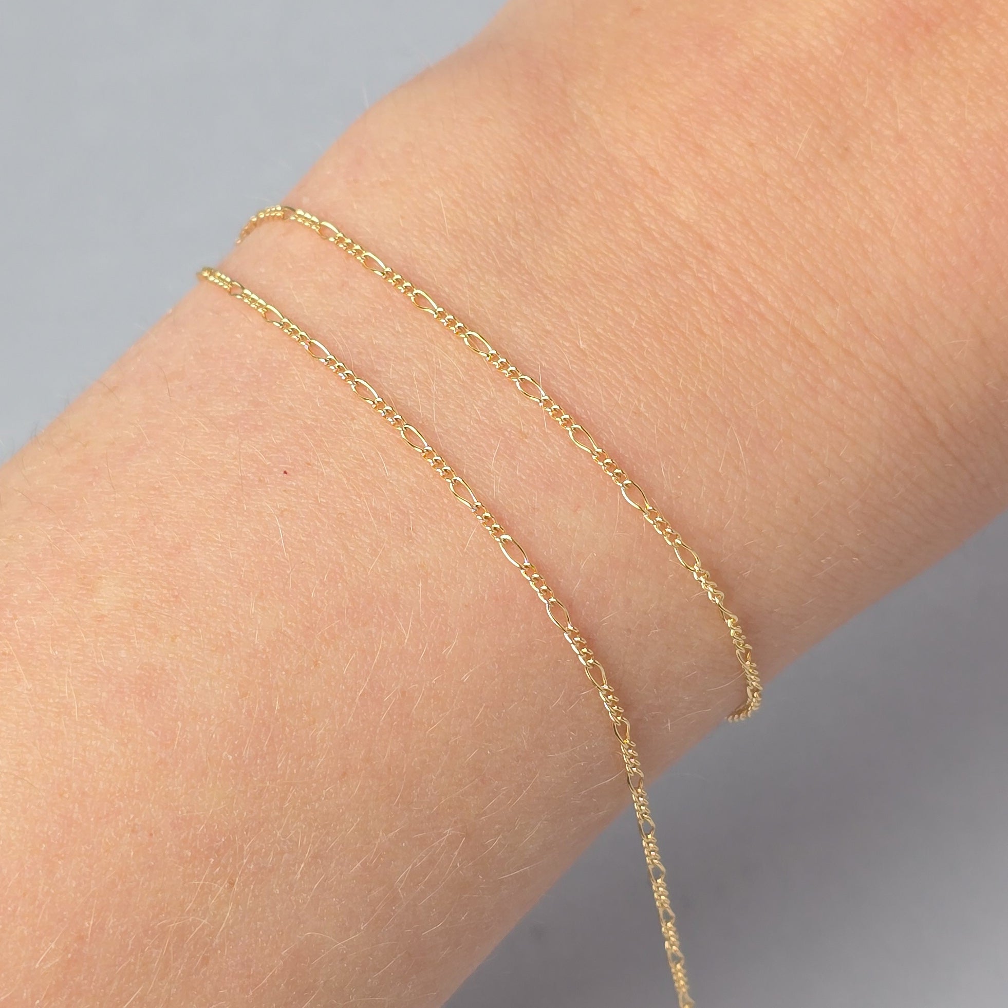 1.3mm Mini Figaro - 14k Gold Filled & 925 Sterling Silver