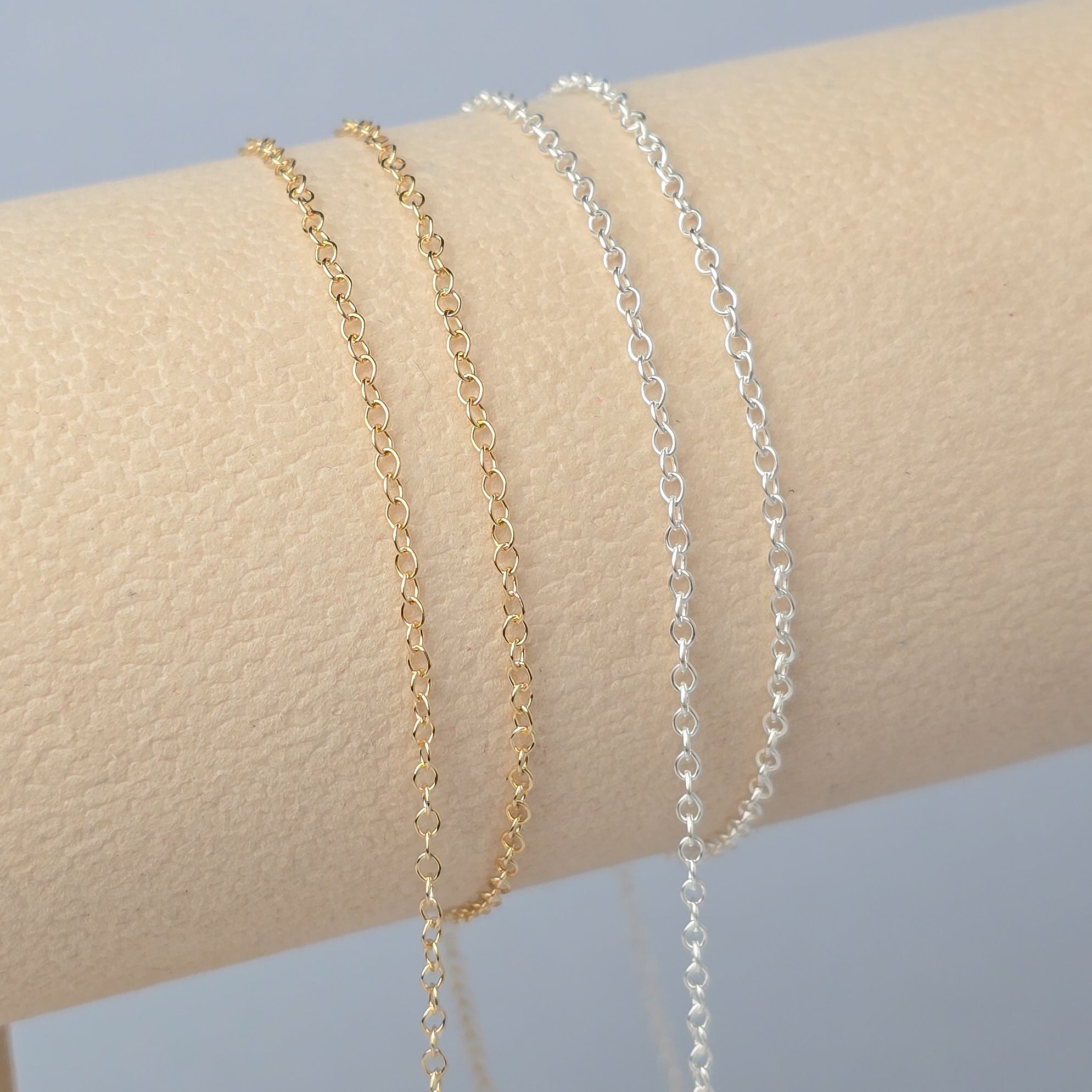 1.7mm Cable Chain - 14k Gold Filled & 925 Sterling Silver