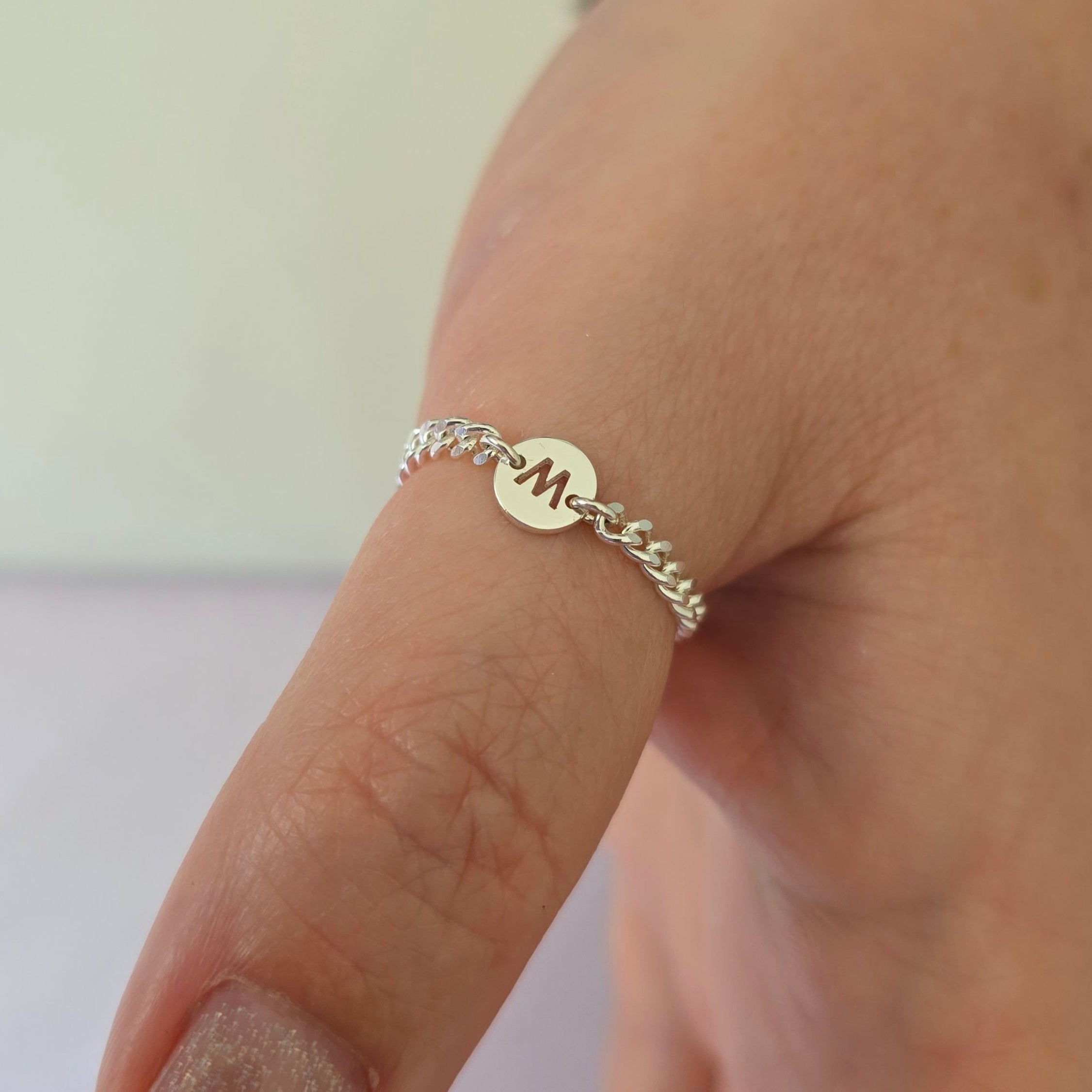Sterling Silver Round Initial Connector Charm