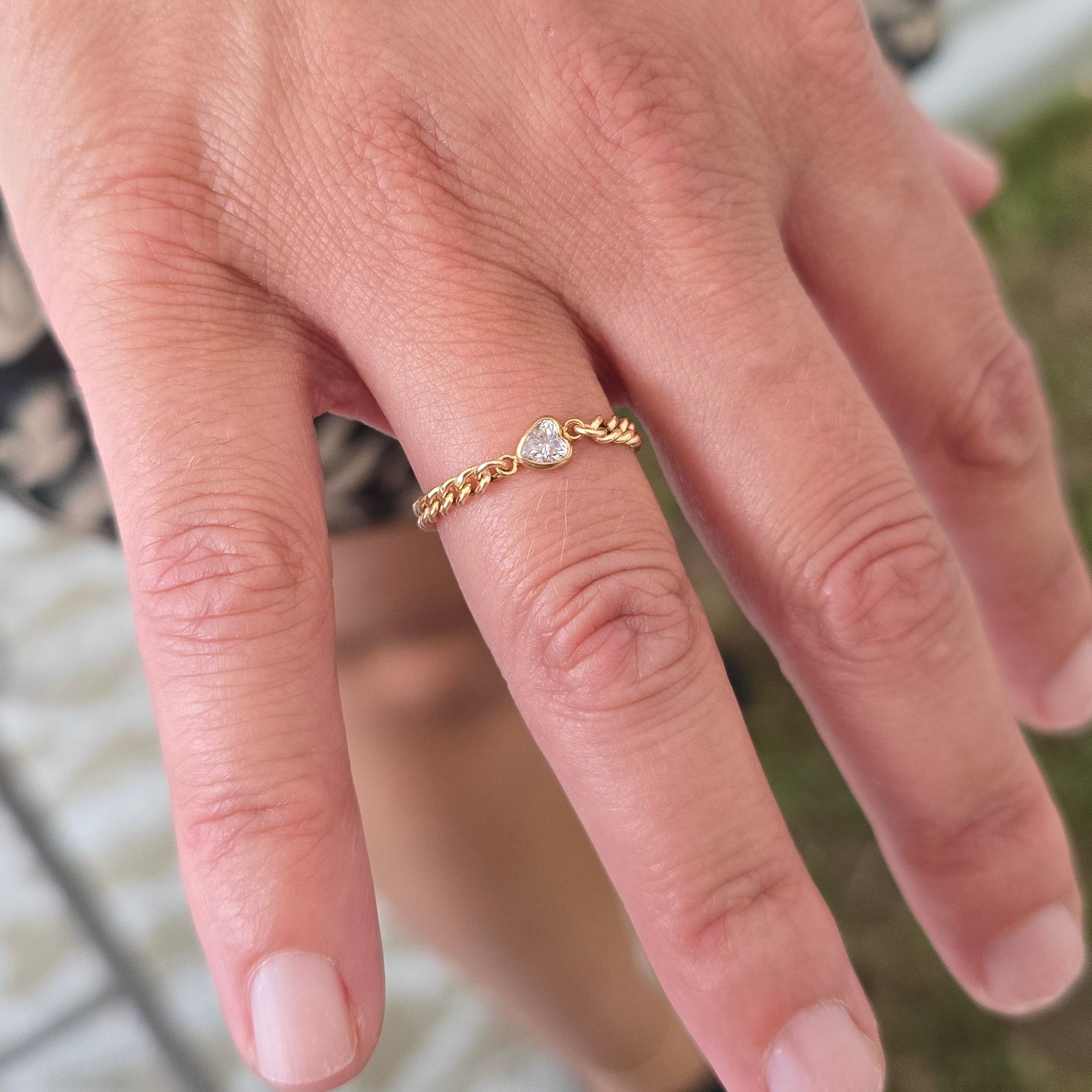 14k Gold Filled CZ Heart Connector