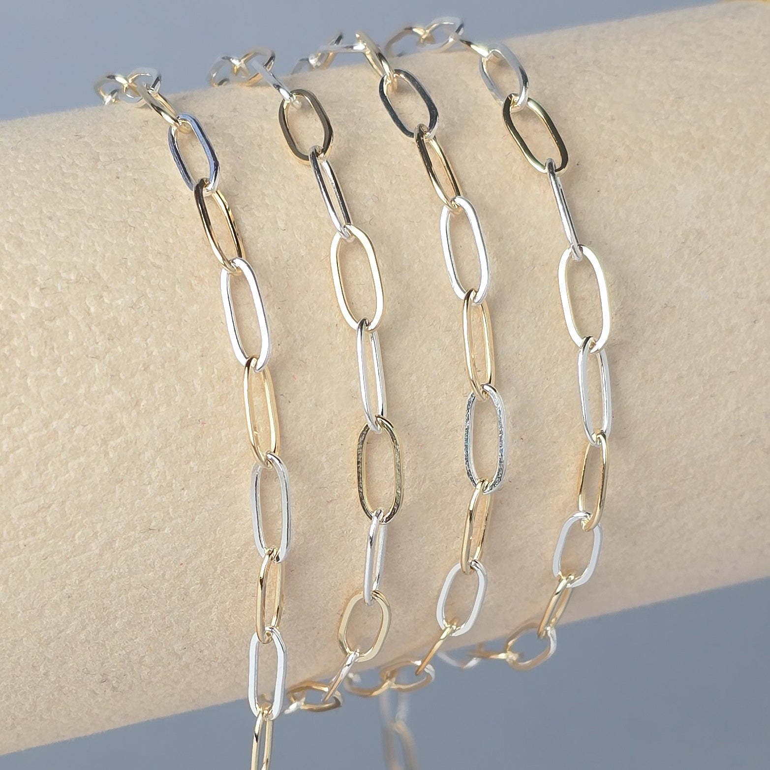 3.9mm XL Mixed Metal Paperclip Chain