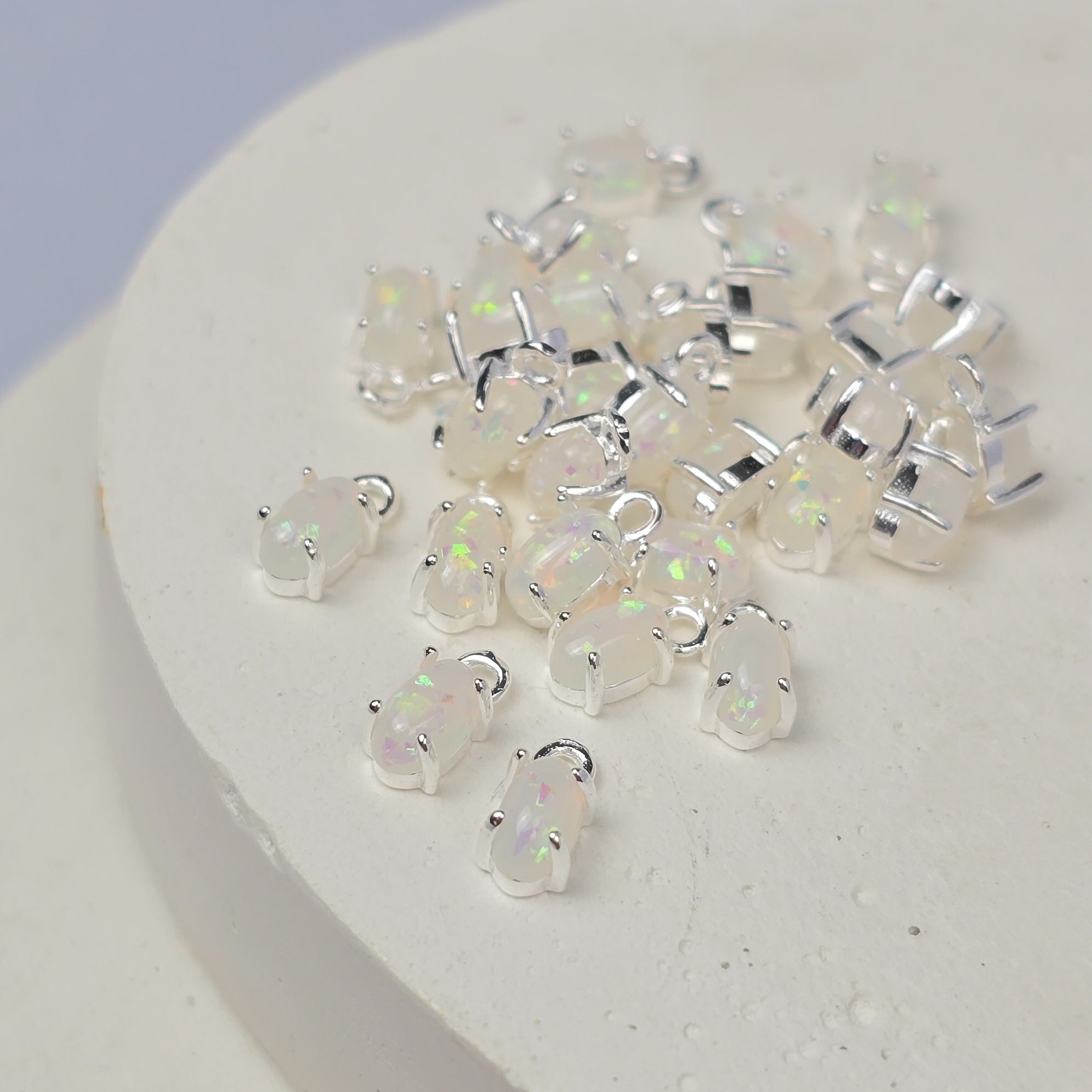 Oval Opal Pendant Charm Charms
