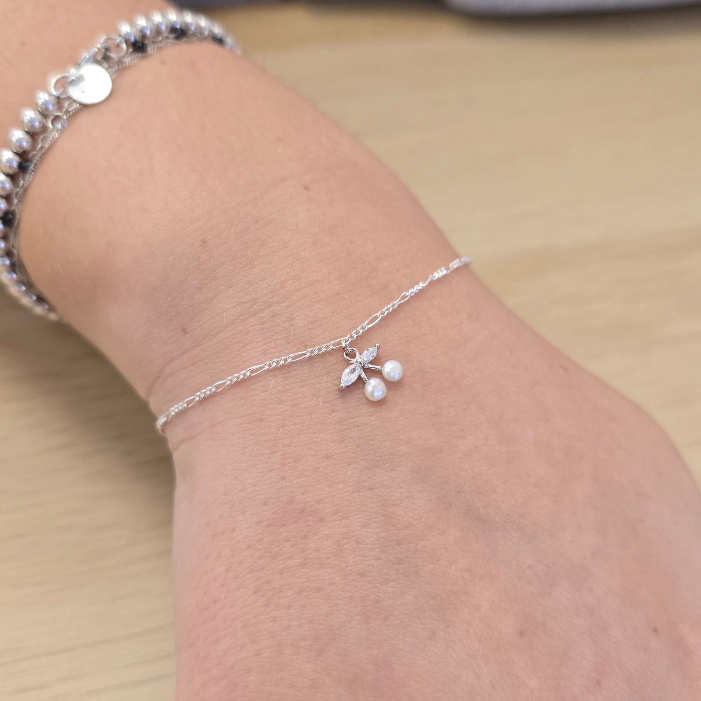 Pearl & CZ Cherry Charm
