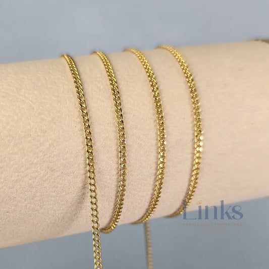 2mm Cuban Curb Chain - 14K Gold Filled & 925 Sterling Silver 14K Gold Filled / 1 Meter
