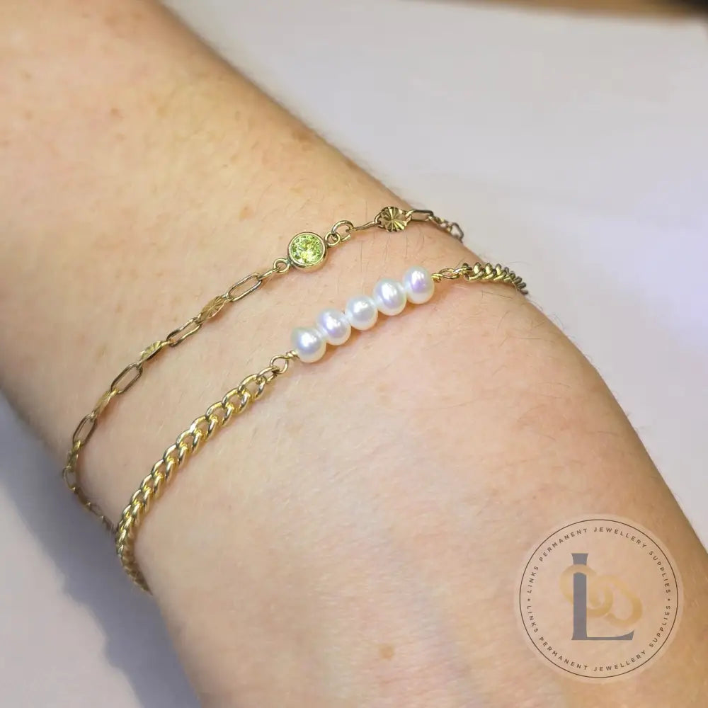 3 Freshwater Rice Pearl Connector Charm